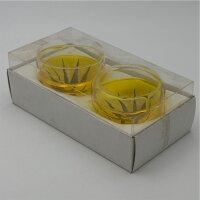 Teelichtglas schwimmend 6 x 4 cm, gelb