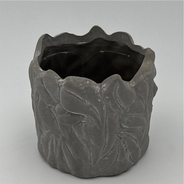 Blumentopf keramik grau 14x13 cm