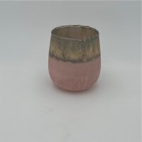 Teelicht Glas 12x12 cm Pink