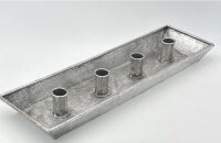 Metall Stabkerzenhalter Tablett silber  45x13x5,2cm