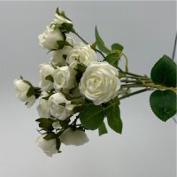 Rosenbusch weiß,21 Blüten 7 Stiele