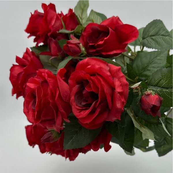 Rosenstrauß 57cm Rot 15 Blüten