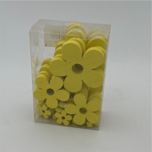 Holzblumen Mix gelb 30 Stk