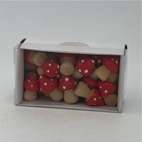 Holz-Pilze rot/ws 24 Stück