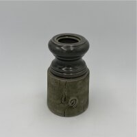 Kerzenhalter Keramik grau/grün