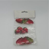 Erdbeere mit Klebepunkt sortiert 4 cm rot