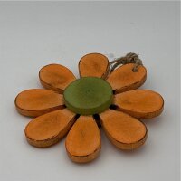 Holzblume orange 1Stk 15 Cm