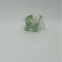 Kinderwagen aus Draht grün 8 cm